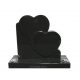 Black Granite with double stacked heart Headstone