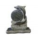 Kerala Green Granite Upright dolphins headstone