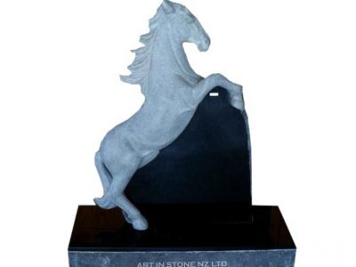 Black Granite Carved Horse