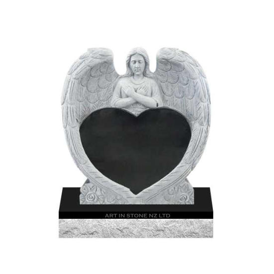 A Black Granite Angel with Heart
