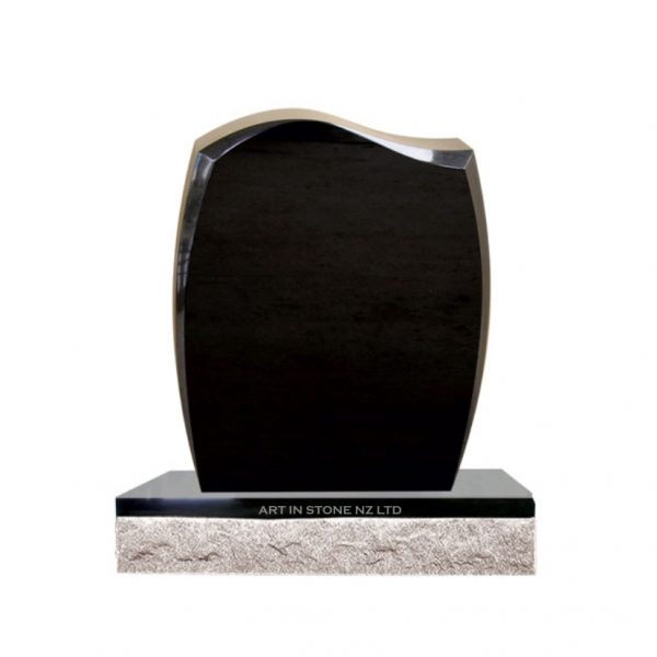 large black  granite Euro Headstone set