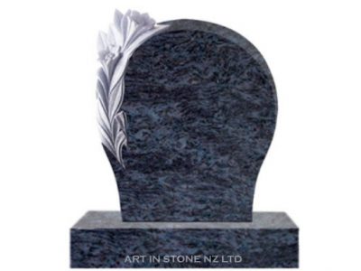 Vizaq Blue Oval Lilly Headstone