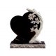 Black Granite Tree with Heart headstone