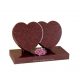 NH RED Double hearts set on Base headstone