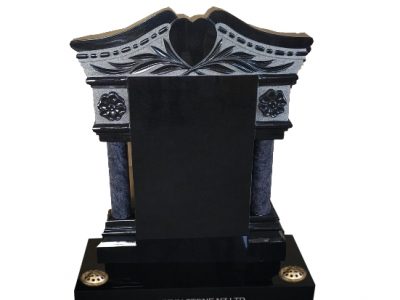 Majestic Black Granite Designer Headstone - AIS 9533B