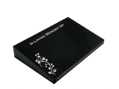 Black Granite Recumbent Desk Headstone - AIS 1348